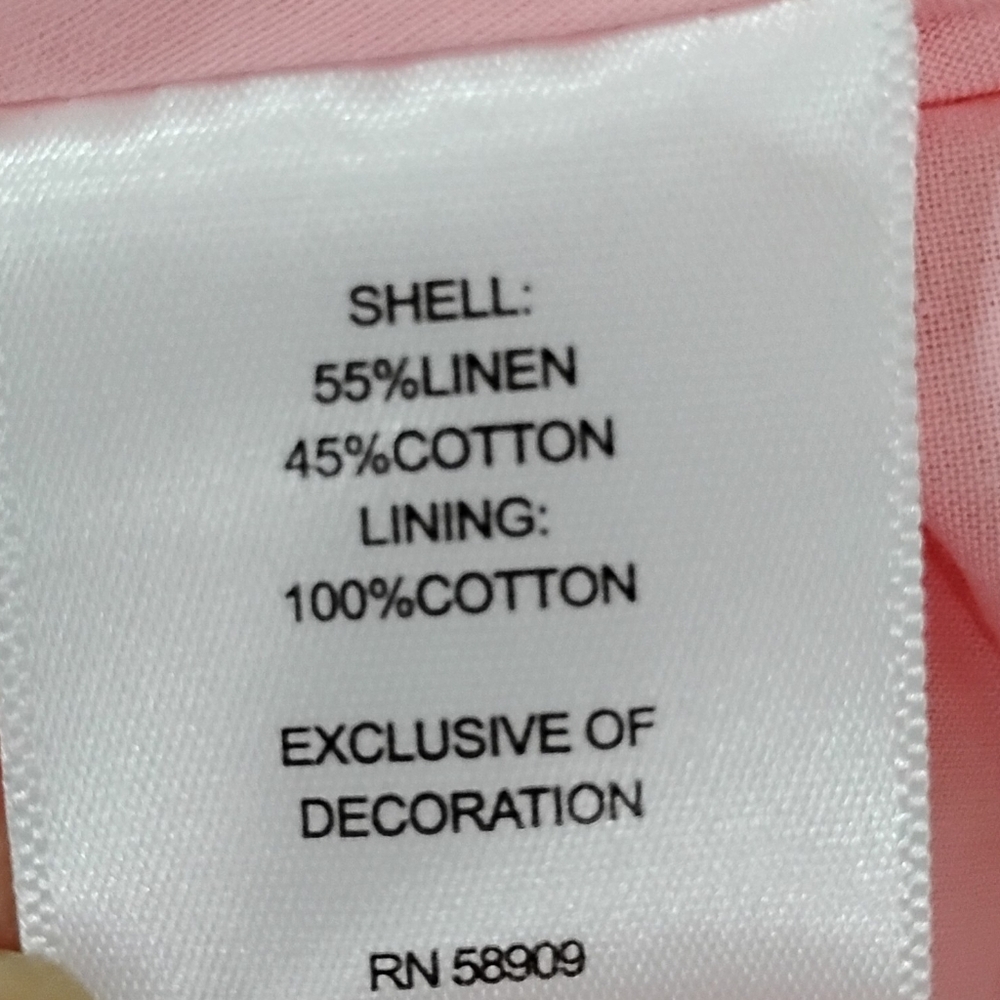 PINK LINEN BLEND PLEATED FULL SKIRT NWT - Picture 5 of 10